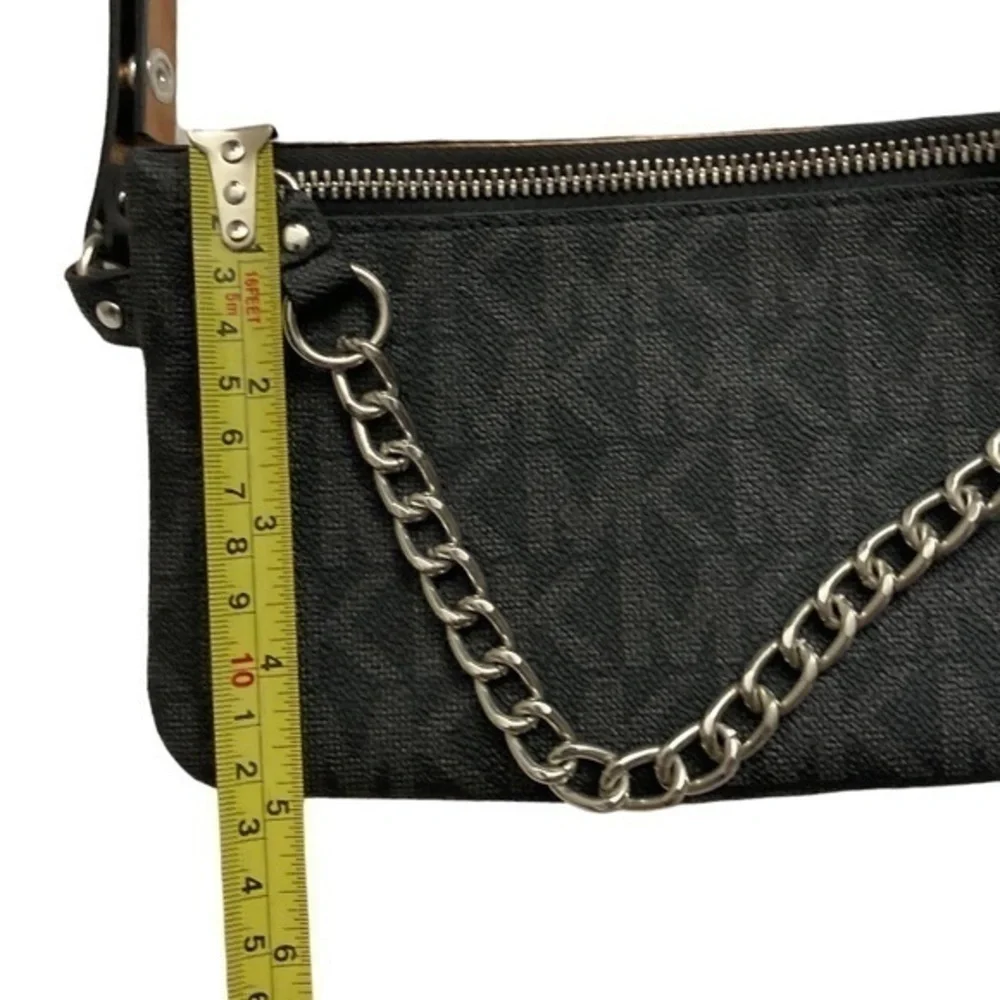Michael Kors belt bag signature mk gray black M